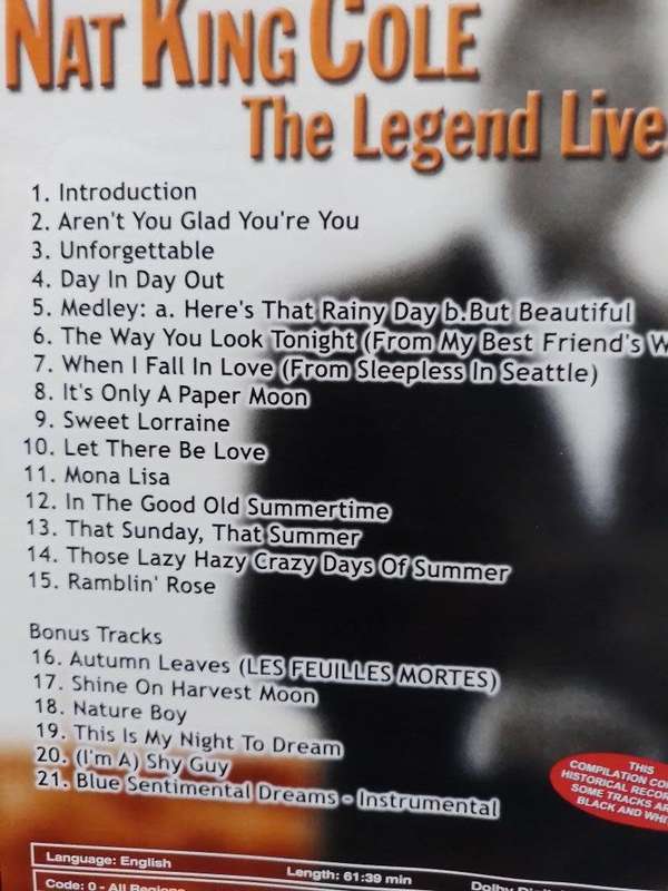 DVD - Nat King Cole The Legend Lives On