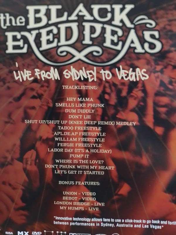 DVD - The Black Eyed Peas Live From Sydney to Vegas