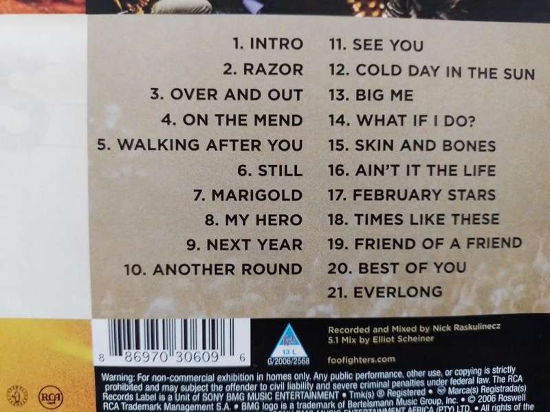 DVD - Foo Fighters Skin And Bones