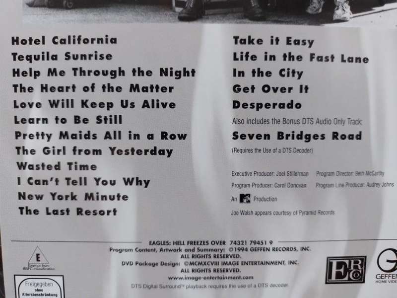DVD - Eagles Hell Freezes Over