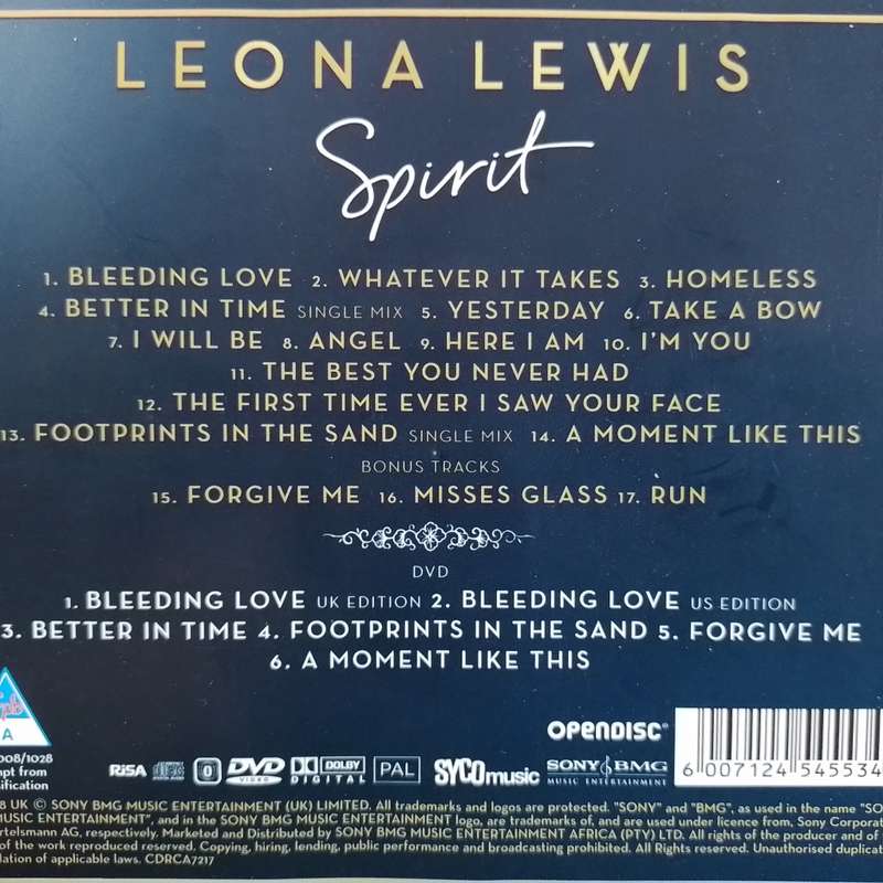 CD - Leona Lewis - Spirit The Deluxe Edition (CD+DVD)