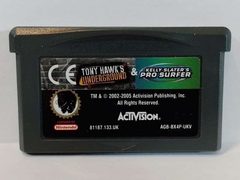 Game Boy Advance - Tony Hawks Underground + Kelly Slaters Pro Surfer