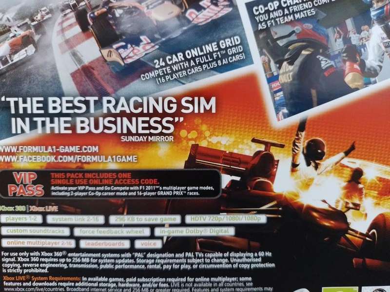 Xbox 360 - F1 2011 Formula 1