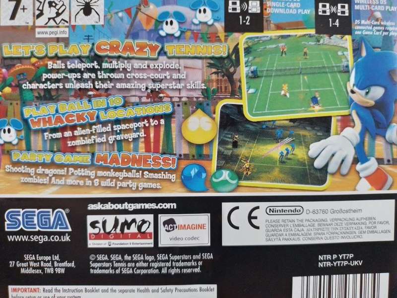 Nintendo DS - Sega Superstars Tennis