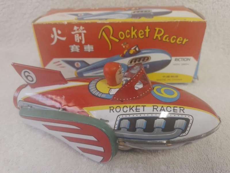 Retro TinPlate Rocket Racer Friction Drive Boxed