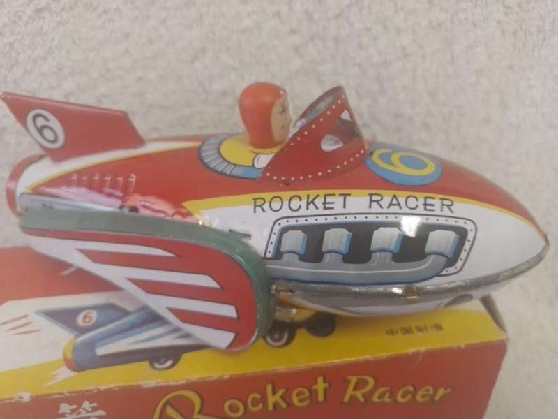 Retro TinPlate Rocket Racer Friction Drive Boxed