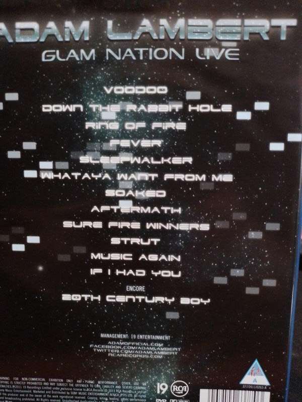 DVD - Adam Lambert Glam Nation Live