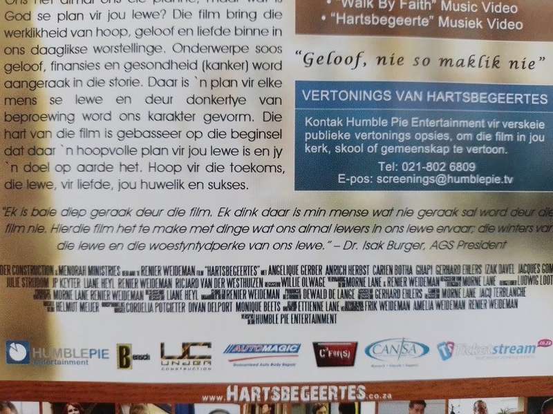 DVD - Hartsbegeertes