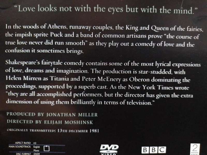 DVD - A Midsummer Night`s Dream - The Shakespeare Collection
