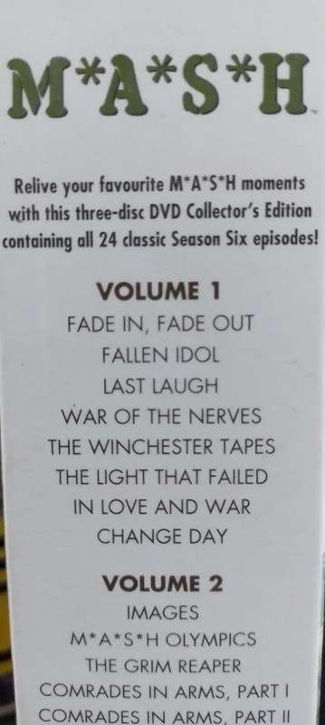 DVD - MASH The Complete Sixth Season