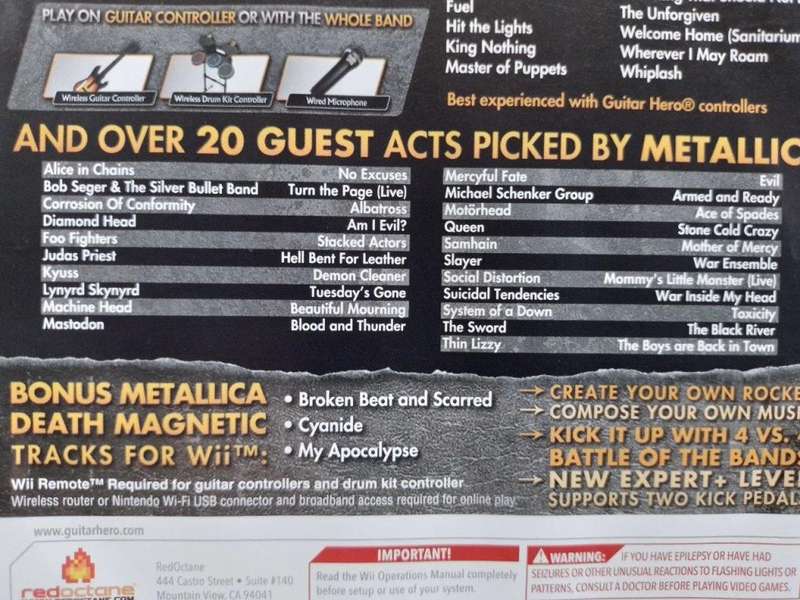 Wii - Guitar Hero Metallica (NTSC will not play on PAL Systems)