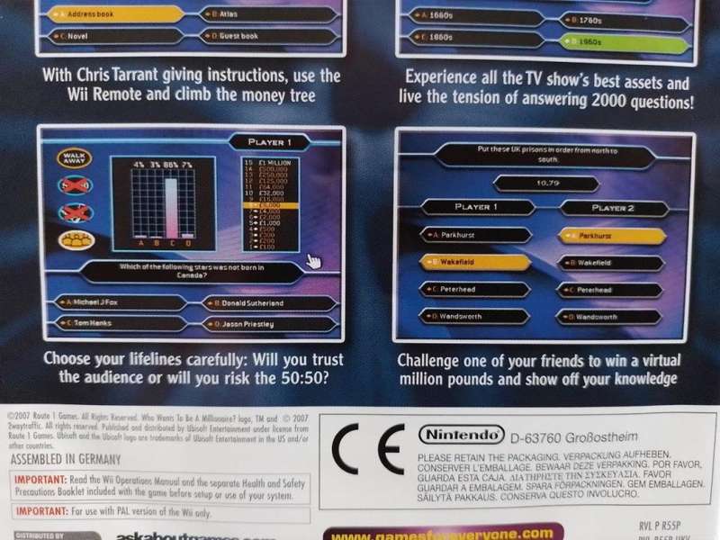 Wii - Who Wants To Be A Millionaire? 1st Edition