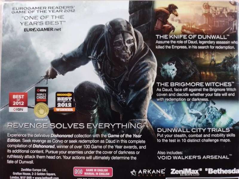 PS3 - Dishonored Game of The Year Edition