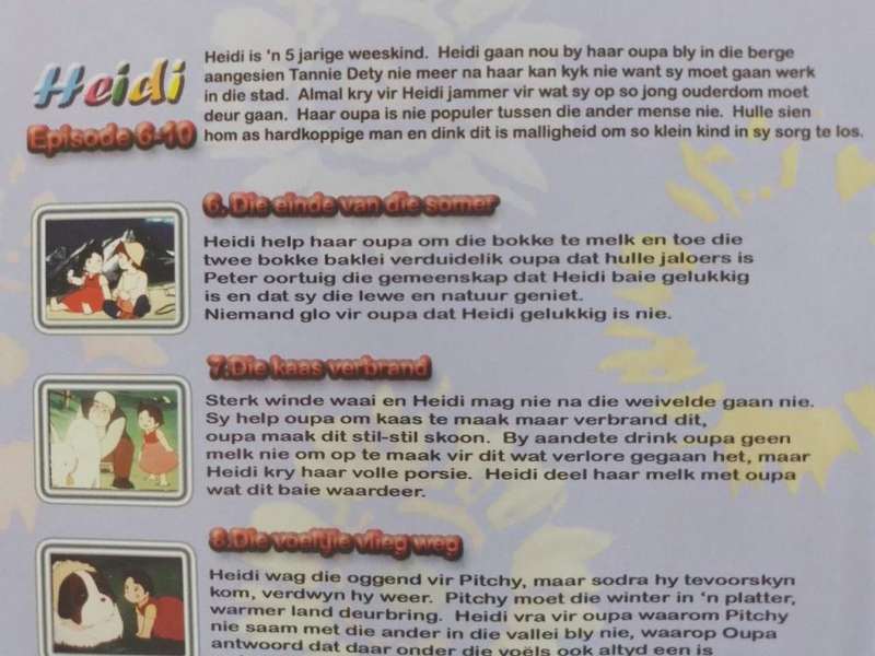 DVD - Heidi (Afrikaans) Episodes 6 - 10