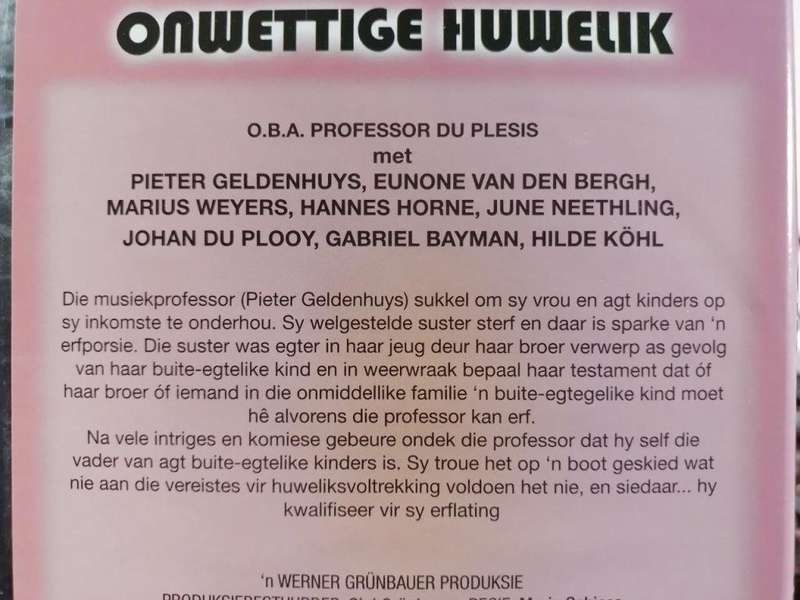 DVD - Onwettige Huwelik