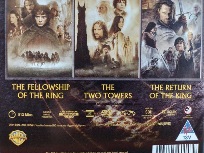 DVD - The Lord of The Rings Trilogy Fellowship of the Ring The Two Towers The Return of The King