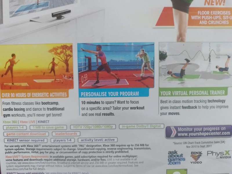 Xbox 360 - Your Shape Fitness Evolved 20112 (Requires Kinect Sensor)