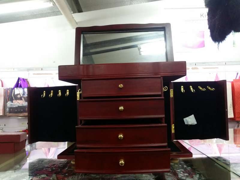 Jewellery Storage/Dresser Top/ Jewellery Cabinet With Mirror&Nacklace hooks (WOOD MADE)