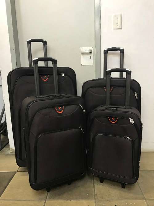 Set of 4 Suitcases Travel Trolley Luggage  Febric Meterail