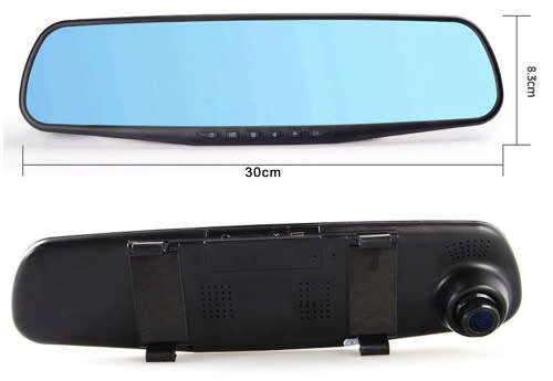 2" LCD Rear View Mirror Car DVR Camera Recorder (Black)