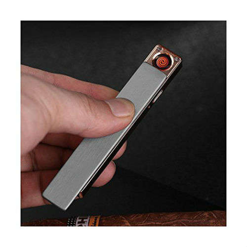 MINI USB Rechargeable Double-sides Windproof Coil long battery life Slim Electronic Lighter Set
