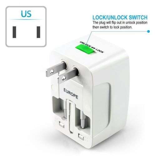 Universal Power Plug Adapter Electric Converter US/AU/UK/EU International Socket