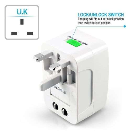 Universal Power Plug Adapter Electric Converter US/AU/UK/EU International Socket