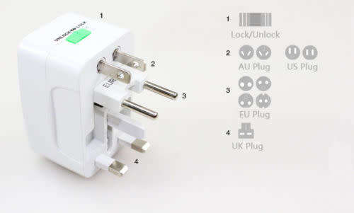 Universal Power Plug Adapter Electric Converter US/AU/UK/EU International Socket