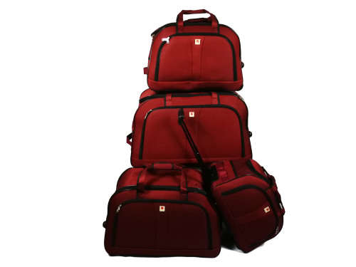 Set of 4 Cloth Suitcases Travel Trolley Luggage