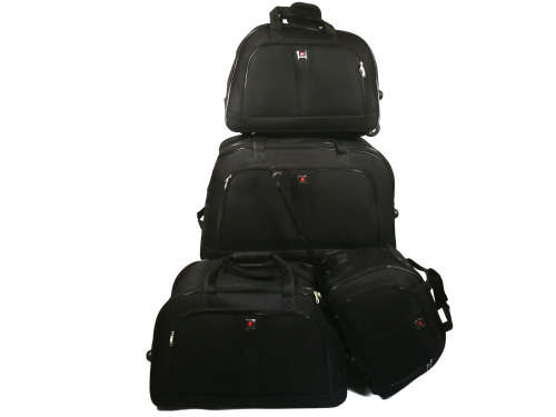Set of 4 Cloth Suitcases Travel Trolley Luggage