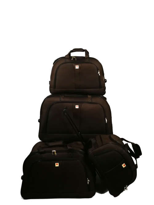 Set of 4 Cloth Suitcases Travel Trolley Luggage