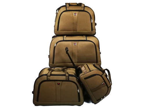 Set of 4 Cloth Suitcases Travel Trolley Luggage