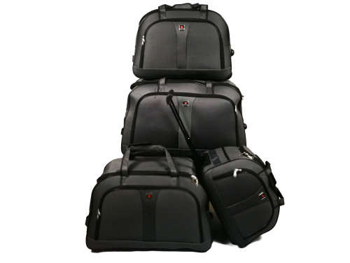 Set of 4 Cloth Suitcases Travel Trolley Luggage