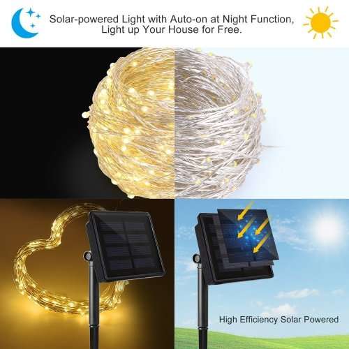 solar String Lights, 10M 100LED Outdoor String Lights, Waterproof Decorative String Lights
