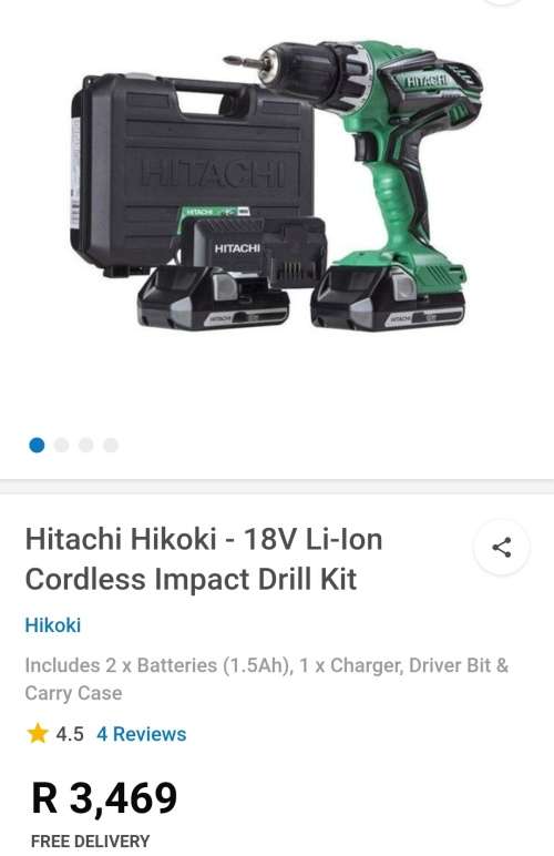 Hikoki Cordless Drill 18v includes 2xbattery & charger please Read description