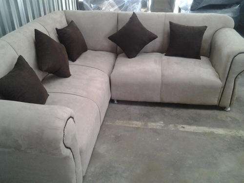 Corner l shape suede lounge suite New