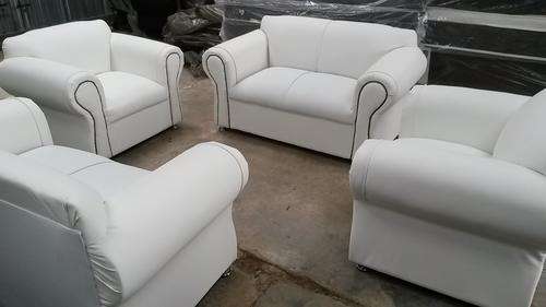 4pc, 6 Seater White lounge suite New