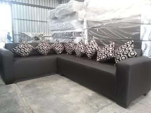 Corner Brown l shape  lounge suite New