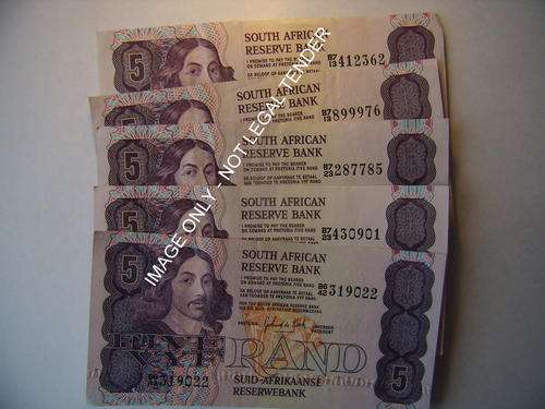South Africa R5 GPC De Kock 5 Top quality bank notes  Crazy R1 Start!!!