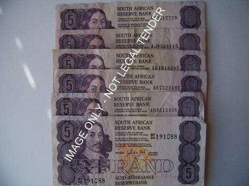 South Africa R5 GPC De Kock 6 quality bank notes  Crazy R1 Start!!!