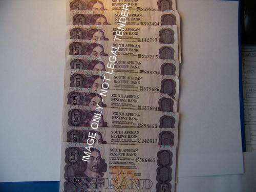 South Africa R5 G P C De Kock Set of 10 quality notes Crazy R1 Start!!!