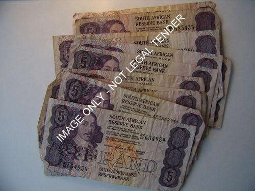 South Africa R5 G P C De Kock Set of 20 used notes Crazy R1 Start!!!