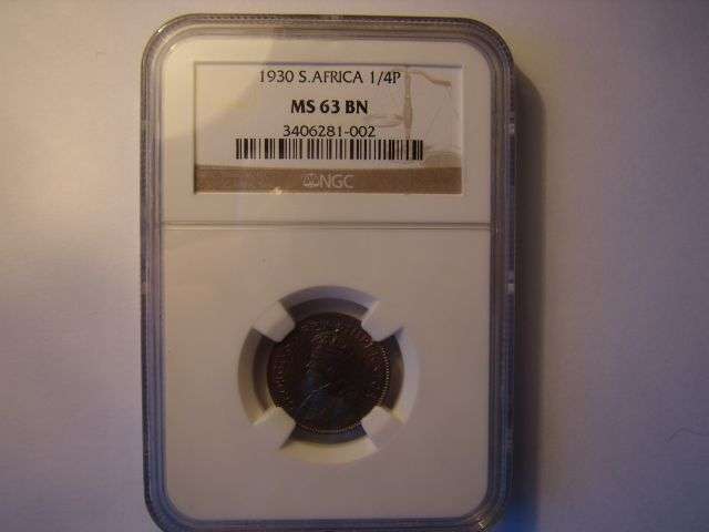 South Africa 1930 Farthing NGC graded MS63BN RARE!!! Second Finest!!!! Crazy R1 Start!!!