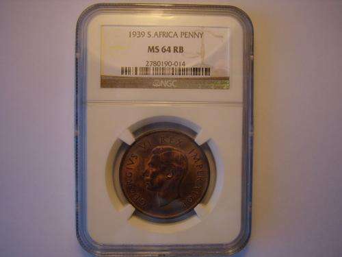 South Africa 1939 Penny NGC MS64RB SECOND FINEST!!!!! Only 2 coins better. Crazy R1 Start!!!