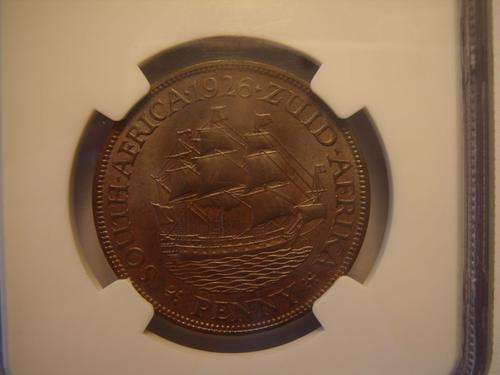 South Africa 1926 1 Penny NGC Graded MS63BN Extremely Rare!!! Seldom Offered!! Crazy R1 Start!!!