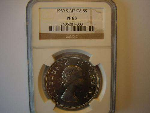 South Africa Full set of 5/- 1947 to 1964, 1959 NGC PRF 63 Set partially graded Crazy R1 Start!!!