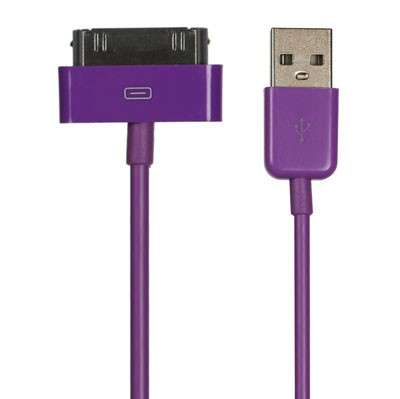 Purple Apple USB DATA Cable for iphone 4Gs/4/3Gs/3G/ipods/ipads