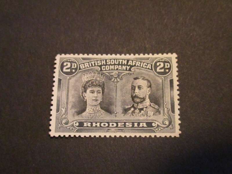 RHODESIA BSAC 1910 DOUBLE HEADS 2D