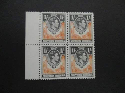 NORTHEN RHODESIA KG VI 1938  1 MARCH - 1952 DEFINITIVE ISSUE . SACC 40 1s UMM BLOCK OF 4 STAMPS