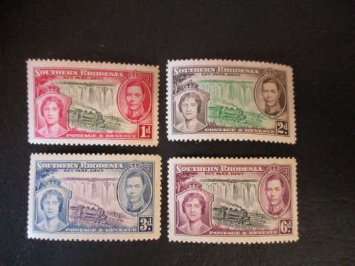 SOUTHERN RHODESIA 1937 12 MAY CORONATION OF KG VI . PERF 12 1/2 . SACC 38-41 LMM .CV 120